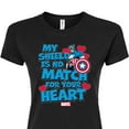 thumbnail image 3 of Marvel Captain America - My Shield Valentine - Juniors Fitted Tee, 3 of 5