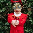 thumbnail image 4 of HEANUJJ 1Pack Happy New Year Eyeglasses Square Golden Photo Prop AC PC Material Decor, 4 of 4