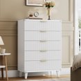 thumbnail image 5 of GIKPAL 5 Drawers Tall Dresser Set of 2, Modern Fluted White Dresser Wood Chest of Drawers for Bedroom Living Room Hallway Entryway, 5 of 9
