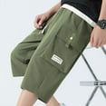 thumbnail image 4 of BSDJILFG 50% ,Mens Shorts Big and Tall Elastic Waist Relaxed Fit Comfortable Drawstring Cargo Shorts with Pockets, 4 of 5