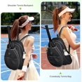 thumbnail image 6 of Tennis Backpack for Women & Men, 27 Inch Racket Compartment Holds 2 Tennis/Pickleball Rackets, 14L Multi-Functional Sports Bag with 6 Pockets, Waterproof Oxford Gym Bag for Travel or School, 6 of 16