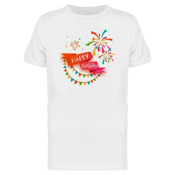 Happy Birthday Ribbons T-Shirt Men -Image by Shutterstock, Male x-Large
