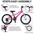 thumbnail image 5 of AVASTA Govet 20'' Kids Mountain Bike for 6-12 Years Old Boys Girls with Suspension Fork, 6 Speeds Drivetrain, Pink, 5 of 11