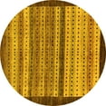 thumbnail image 1 of Ahgly Company Machine Washable Indoor Round Abstract Yellow Modern Area Rugs, 7' Round, 1 of 4