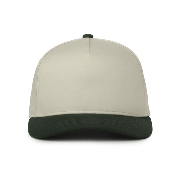 Outdoor Cap High Profile Baseball Cap – Structured Cotton Dad Hat Style, Adjustable Snapback, One Size, Ivory/Dark Green