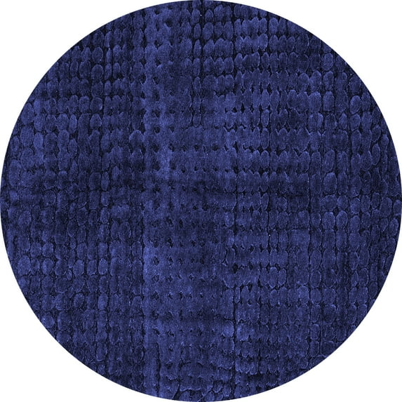 Ahgly Company Indoor Round Oriental Blue Modern Area Rugs, 3' Round