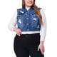 thumbnail image 1 of Chaleco de mezclilla sin mangas para mujeres de tallas grandes Agnes Orinda Azul 3X, 1 of 7