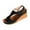 Black, variant on Womens Cutout Wedge Sandals Open Toe Adjustable Ankle Strap Cushioned Insole Summer Casual Sandals
