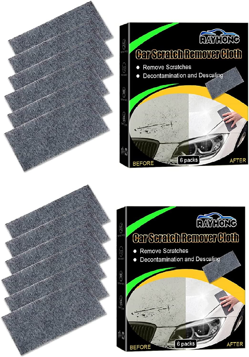 10 Pcs Nano Scratch Remover Cloth, Car Scratch Repair Cloth, Nano