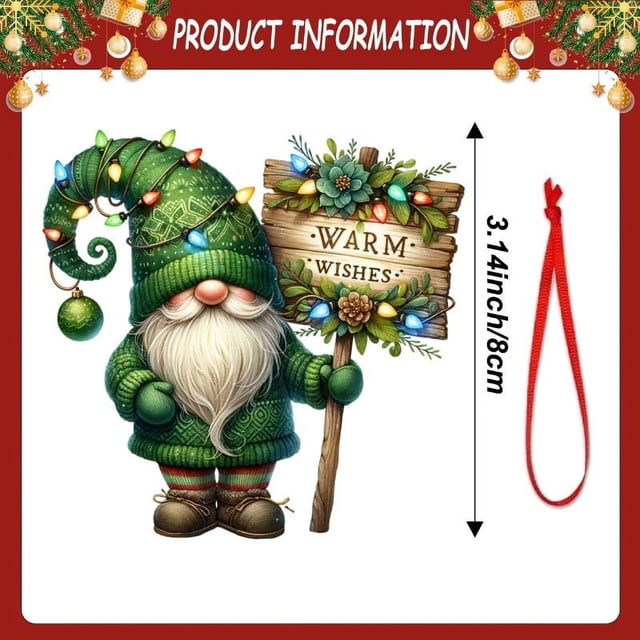 Puntoco Colgante de árbol de Navidad acrílico plano conjunto colgante de decoración de coche Liquidación de adornos de decoración interior y exterior en Navidad