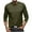 Olive Green, variant on Men's Long Sleeve Cotton Lined Shirts Casual Fashion Tunic Pullover Lightweight Solid Color Round Collar Undershirt Olive Green