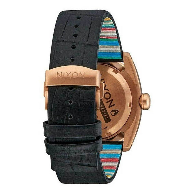 Nixon A9562247 Men's Kingpin Black Dial Rose Gold Tone Case