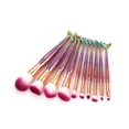 thumbnail image 1 of Juego de brochas de maquillaje con purpurina de sirena en oro rosa para niña, brocha sintética para base de maquillaje, colorete, delineador de ojos y polvos (10 unidades), 1 of 5