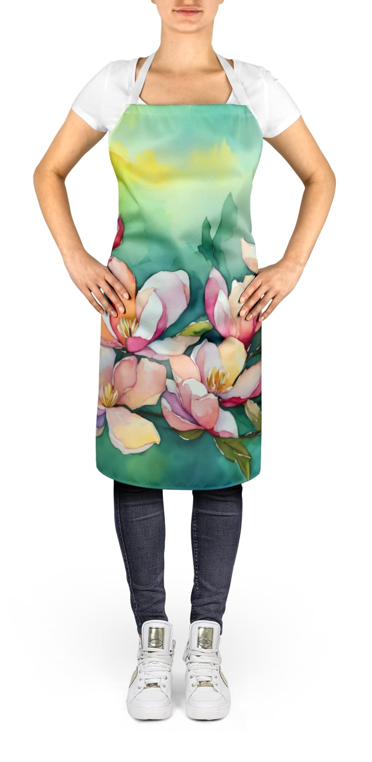 Louisiana Magnolias in Watercolor Apron 27 in x 30 in