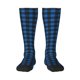 thumbnail image 1 of Balery Blue Black Plaid Calcetines novedosos Calcetines deportivos Calcetines hasta la rodilla Calcetines de algodón Calcetines originales y geniales, 1 of 6