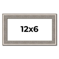 12x6 Frame Grey Real Wood Picture Frame Width 1.25 inches | Interior Frame Depth 0.5 inches | Hans