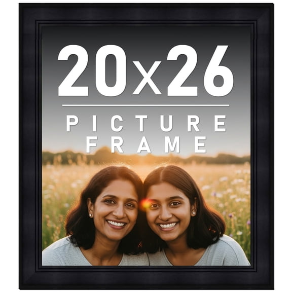 20x26 Frame Black Picture Frame - Complete Modern Photo Frame Includes UV Acrylic Shatter Guard