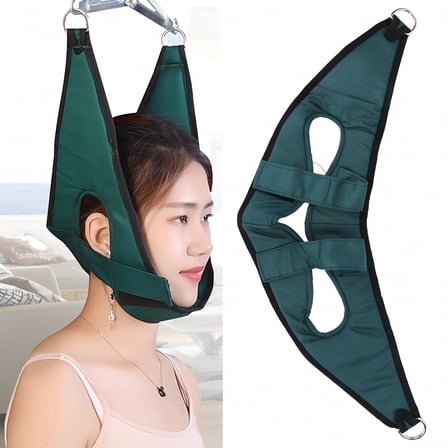 XIRQI Neck Traction Belt,Neck Traction Stretcher,Adult Home Cervical Vertebra Traction Belt Canvas Breathable Neck Traction Device Stretcher