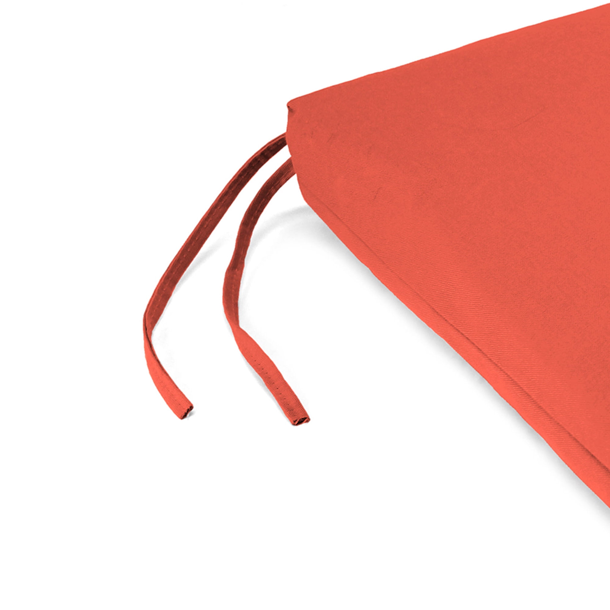 Jordan Manufacturing 18" x 19" Coral Solid Rectangular Outdoor Chair Pad Seat Cushion with Ties and Hanger Loop (2 Pack)