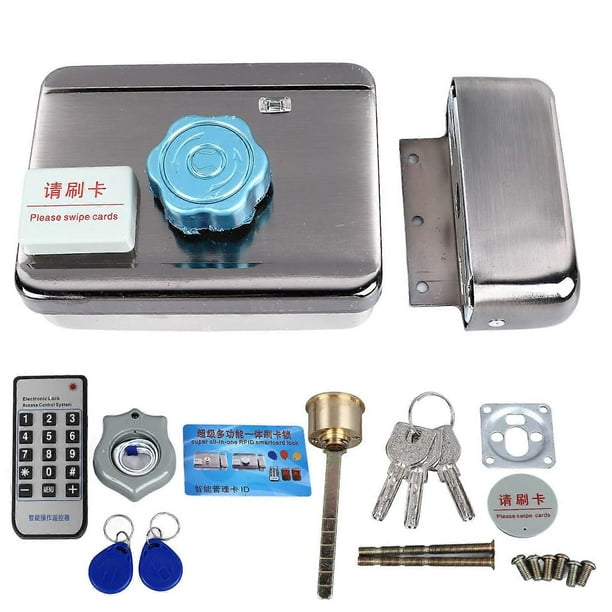Wireless Deadbolt Door Lock Battery Powered Electronic Home Security Wiring Free Silent Keyless Deadbolt with 2 ID Card