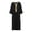 A-Black379, variant on XIAONU Men's Embroidered Thobe Three Quarter Sleeve Notch Neck Kaftan Lightweight Traditional Middle Eastern Thobes