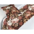 thumbnail image 3 of Vintage Bed Runner Set, Retro Weathered Style Ornament of English Garden Blossoming Peonies, Decorative Bedding Scarf & a Pillow Sham for Hotels Homes, Twin, Seal Brown and Pale Rust, by Ambesonne, 3 of 3