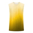 thumbnail image 5 of Mens Sleeveless Tank Tops Workout Muscle Gym T Shirts Crew Neck Gradient Tee Tops Size 2XL Yellow, 5 of 5