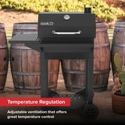 Nexgrill 22 Barrel Charcoal Grill with Side Shelf, 550 SQ In Cooking Space, Adjustable Chimney, Air Dampers, Temperature Gauge, Warming Rack, Smoker Grill for Camping, Picnics, and More - 810-0025