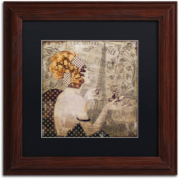 Trademark Fine Art "A Date With Paris" Canvas Art by Color Bakery Black Matte, Wood Frame