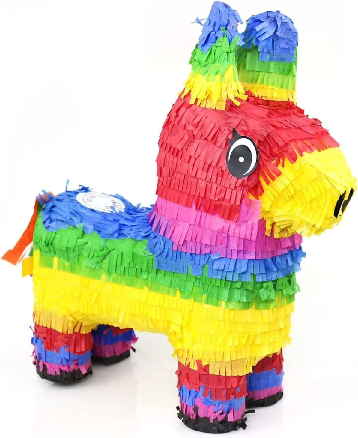 GIFTEXPRESS 16-Inch Rainbow Donkey Pinata, Rainbow Llama Pinata for Kids Birthday Party, Cinco De Mayo, Fiestas Decorations Party Favors (15.5 x 13 x 4.5 In)