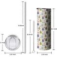 thumbnail image 5 of 20oz Multicolor Christmas Tree and Ornament Pattern Skinny Tumblers Stainless Steel Tumbler with Lid and Straw,Vacuum Insulated Double Wall Travel Tumbler Cups with Cleaning Brush for Coffee,Tea, 5 of 6