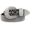 thumbnail image 2 of Snap On Western Cowgirl Alligator Rhinestone Strip Leather Belt, 2 of 3