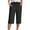 Black, variant on Womens Capri Pants 2026 Knee Length Cotton Linen Capris Summer Straight Leg Loose Beach Bermuda Shorts with Pockets Linen Beach Shorts Women (S-5XL)