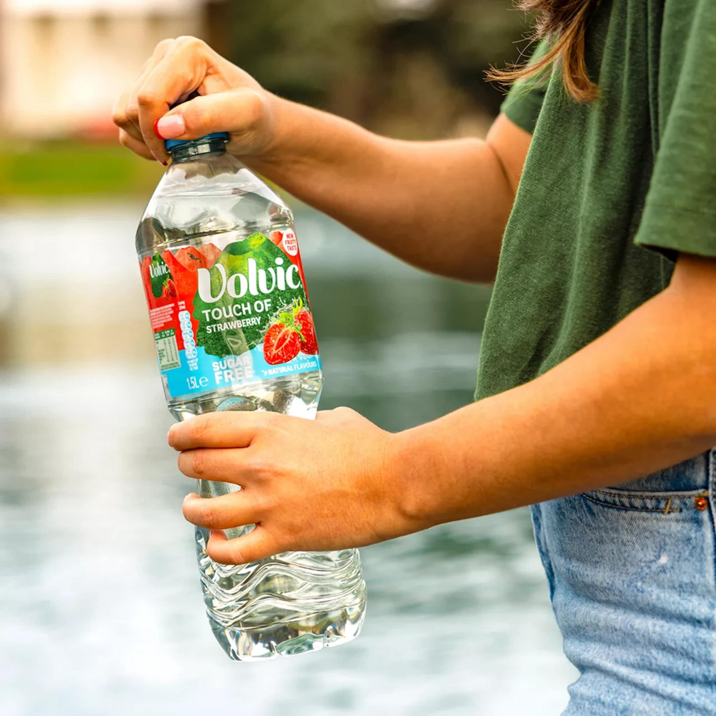Volvic Touch of Fruit Strawberry Sugar Free Still Flavoured Water 1.5L, Imported from Britain