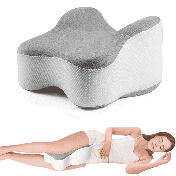 Asunby Memory Foam Knee Pillow for Side Sleeper Fully Support Thighs and Knees for Sciatica, Back, HIPS, Knees, Joints Pain Relief - Leg Pillow for Side Sleeping