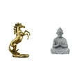 thumbnail image 1 of Figura de Buda mono de pie, caballo, 30 cm de alto, decoración de mesa, artesanía hecha a mano para hoteles, estanterías, chimeneas, patios, patios tr, 1 of 8