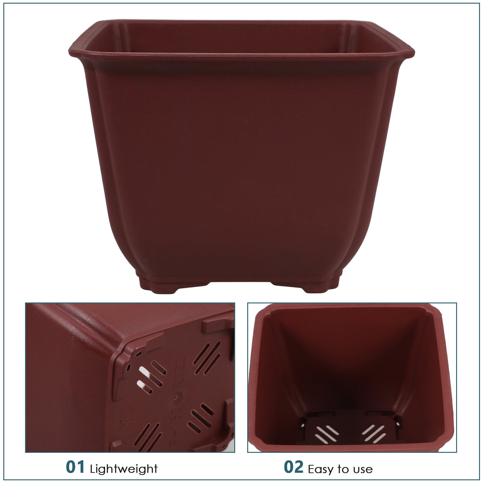 SEWCHICS Flower Pot For Indoor Use Dark Red 5Pcs 12.0x6.0x4.7In
