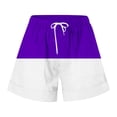 thumbnail image 4 of Aoujea Womens Shorts Summer Women Plus Size Women's Printed Casual Loose Pockets Drawstring Shorts Pants Purple on Clearance, 4 of 4