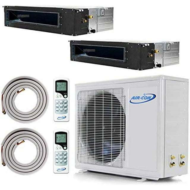 Multi Zone Mini Split Ductless Air Conditioner Dual 2 Zone 12000 12000 BTU 21 Seer