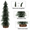 thumbnail image 3 of Mini Christmas Tree Miniature Pine Trees Frosted Sisal with Wooden Bases Tabletop Bottle Brush for Xmas Holiday Party Home Decor Green, 1PC, 3 of 6