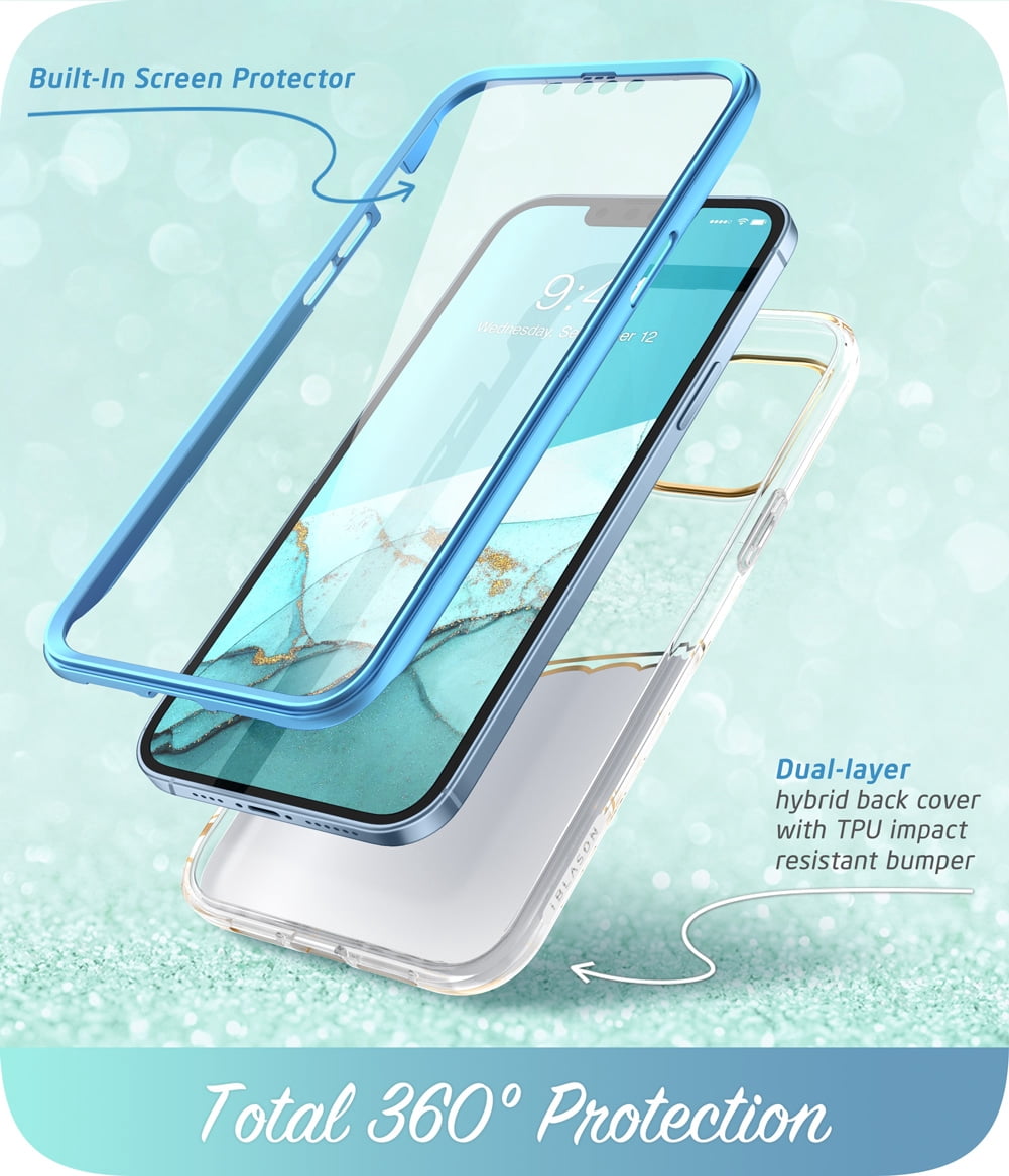 i-Blason Cosmo Series iPhone 13 Pro Max Case 6.7 inch (2021 Release), Slim Full-Body Stylish Protective Case for iPhone 13 Pro Max with Built-in Screen Protector (Butterfly)
