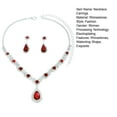 thumbnail image 7 of Eoperou 2Pcs/Set Elegant Bridal Jewelry Set Waterdrop Shape Stunning Rhinestones Necklace Dangle Earrings Set, 7 of 7