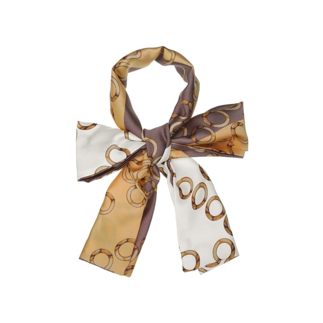 INSPIRAR CHIC Bufanda Larga Fina con Estampado de Cadena de Rayas de Lunares para Mujeres Color Amarillo Claro 147*13cm/57.87*5.12"(L*W)