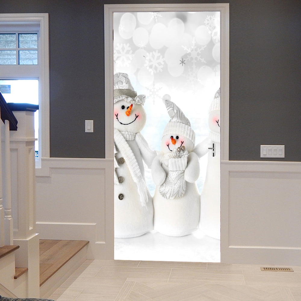 DIY Christmas Snowman PVC Sticker Decoration Removable Door Wall Murals Decal