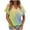 Green 03, variant on Women's Casual V Neck Shirts Summer Short Sleeve Tie-Dye Tunic Tops 2025 Loose Tee Blouses (M, Green)