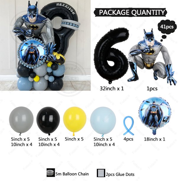 41 piezas 3D Marvel Batman globo fiesta de cumpleaños fiesta, fiesta de Nochevieja de niños banquete atmósfera decoración globo conjunto suministros