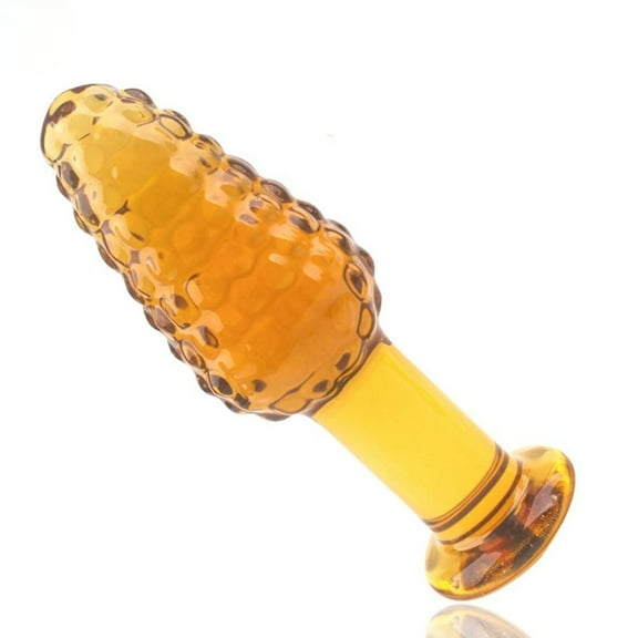Yellow Beads Glass Body Massager Crystal Personal Massage Wand