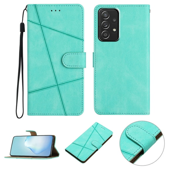 Nalacover Deisgned for Samsung A53 5G, Magnetic Folio Wrist Strap Flip Kickstand Premium PU Leather Wallet Case Cash Card Slots Holder Protective Case for Samsung Galaxy A53 5G, green