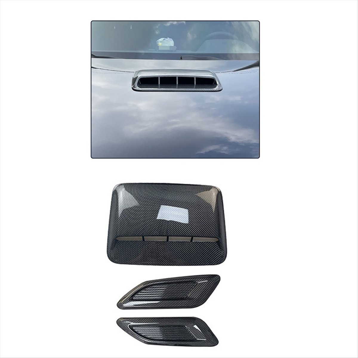 Car Air Flow Intake Hood Scoop Vent Bonnet Decor Cover Center Side Air Outlet Hood Auto Exterior Accessories Universal A
