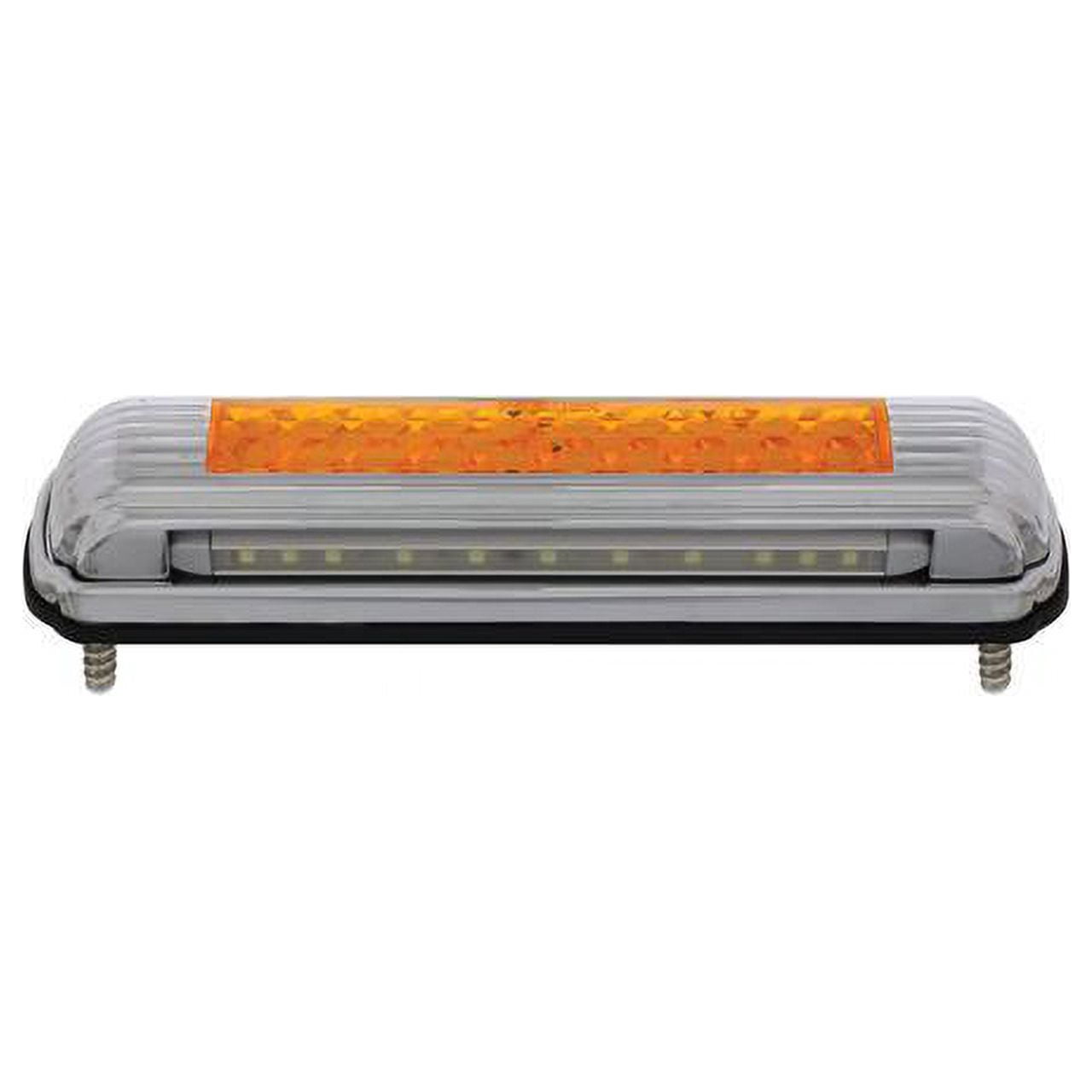 United Pacific Chrome License Plate Light With White LED Backup Light, Art Deco Flush Mount Design 110204
